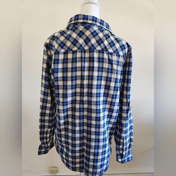 Medium Blue Gap Flannel Button Down Shirt - Picture 9 of 11